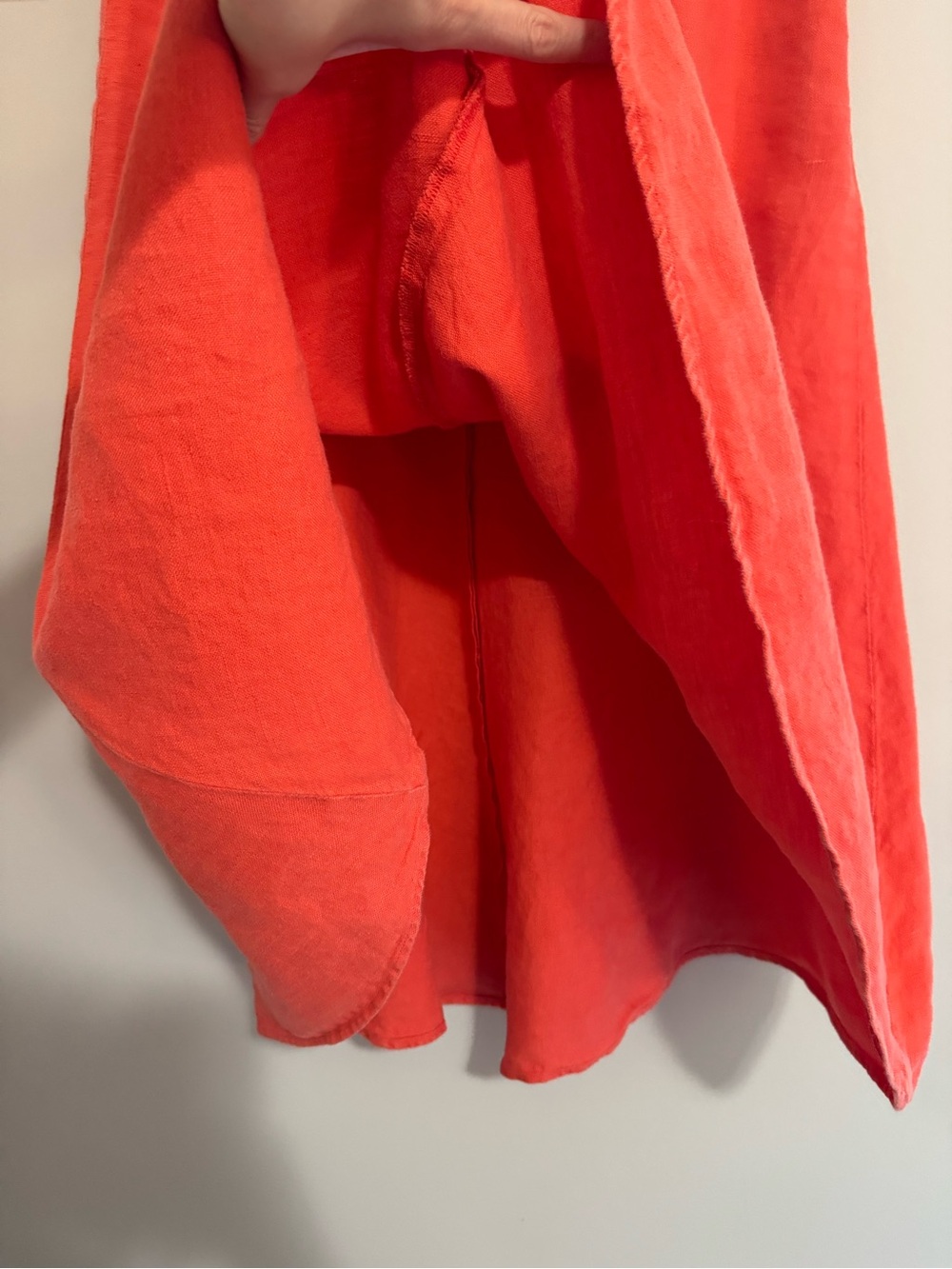 Womens Coral A-Line Linen Skirt - Picture 2 of 6